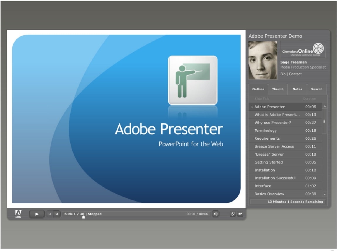 Phần mềm thiết kế bài giảng elearning Adobe Presenter là một công cụ thuộc hệ thống Adobe